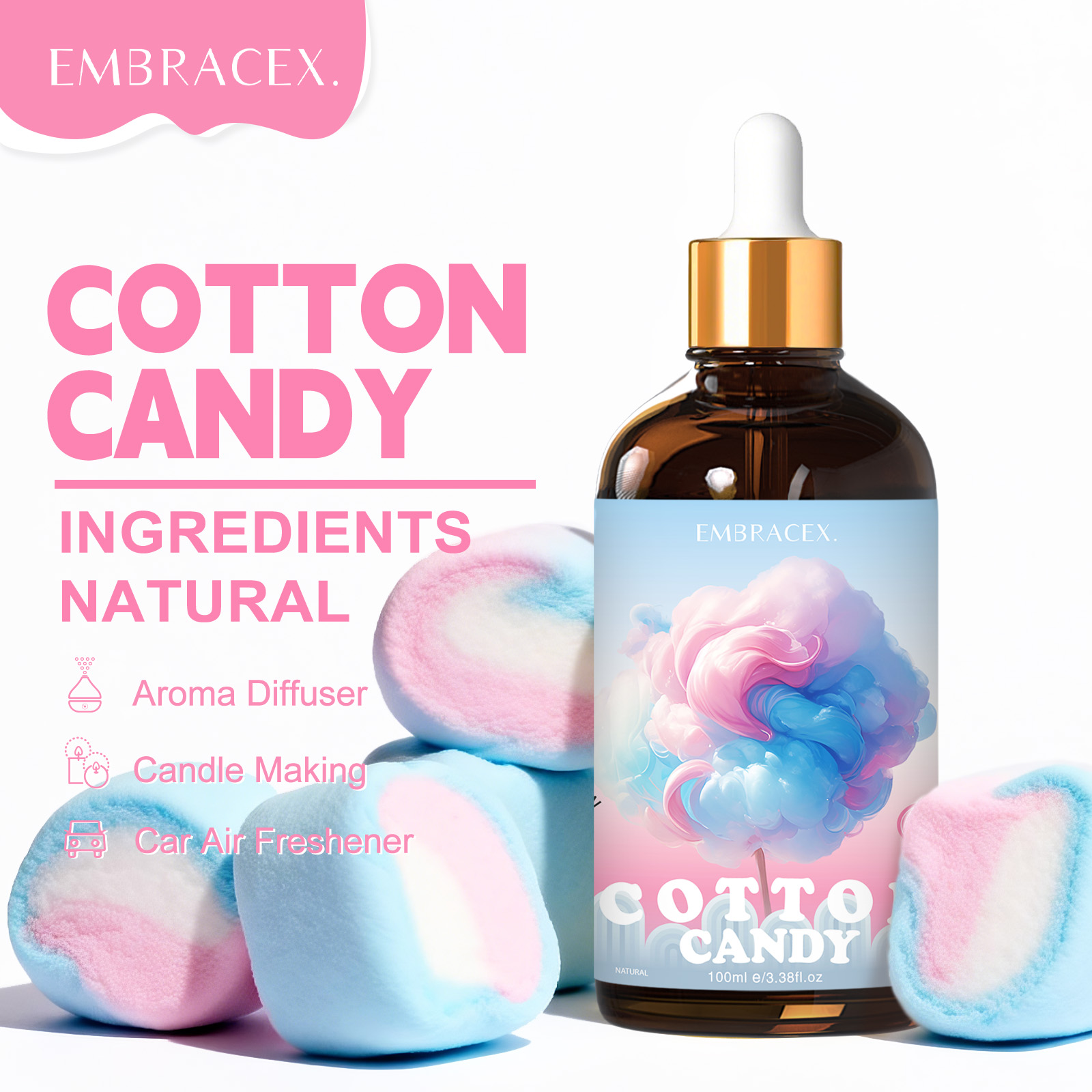 Candle Making Fragrance Oils - 100ml Cotton Candy Fragrance Oils Diffusers
