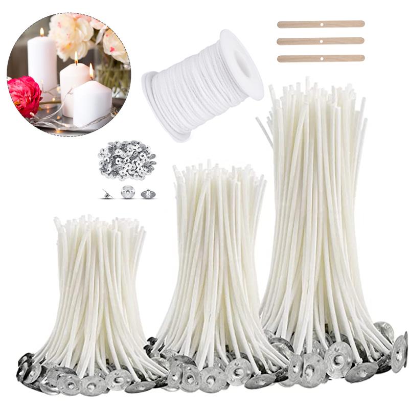 Cotton Wick Pre Tabbed - 100/50pcs Smokeless Candle Wicks 2.6-20cm Pre-Waxed