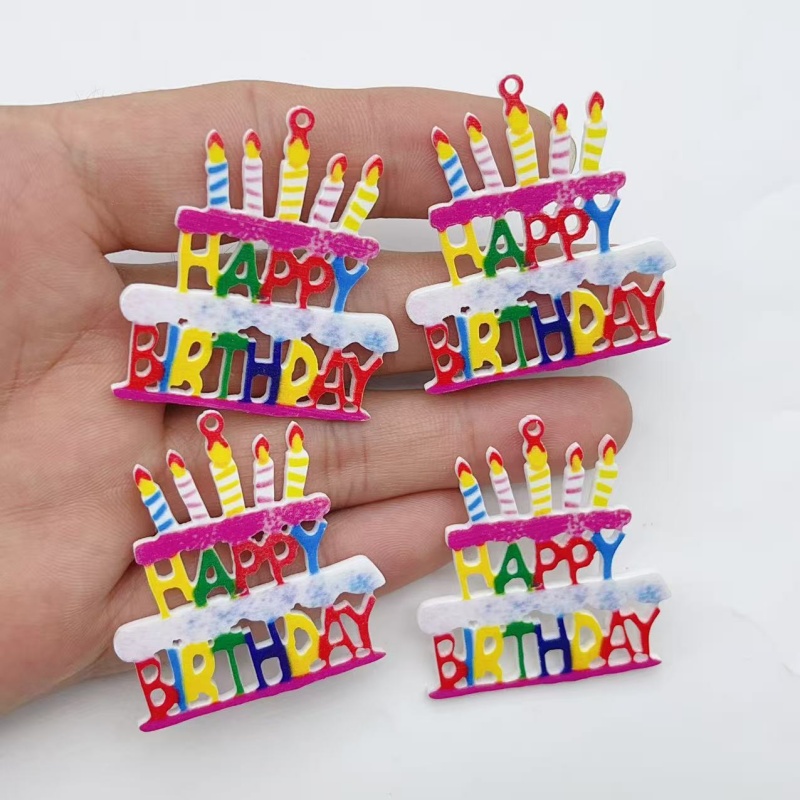 Candle Making Date - 10Pcs Colorful Happy Birthday Cake Acrylic