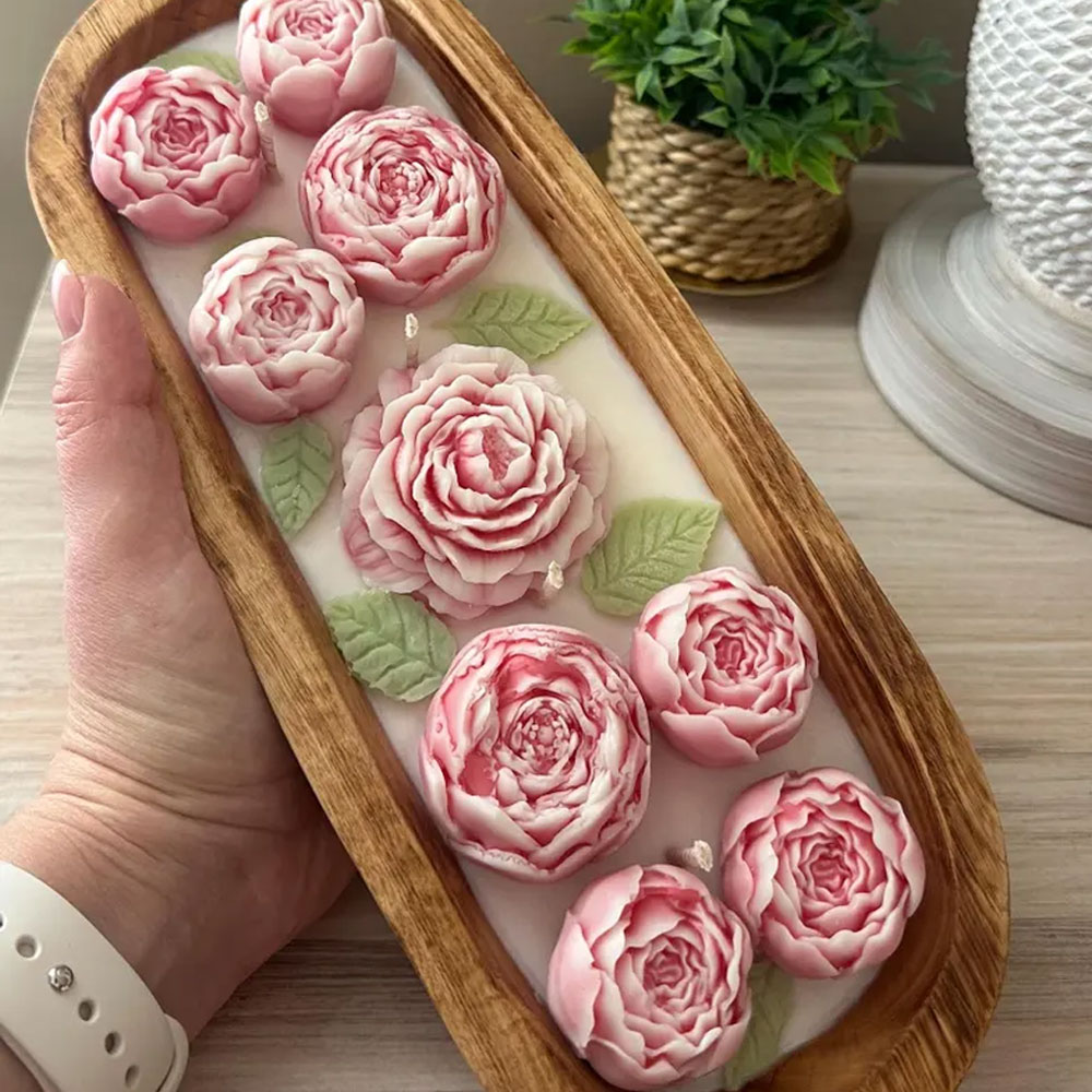 Peony Rose Silicone Candle Mol - Candle Making Austin 评论和价格
