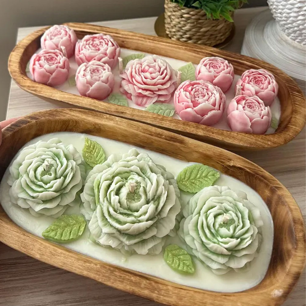 Peony Rose Silicone Candle Mol - Candle Making Austin 评论和价格