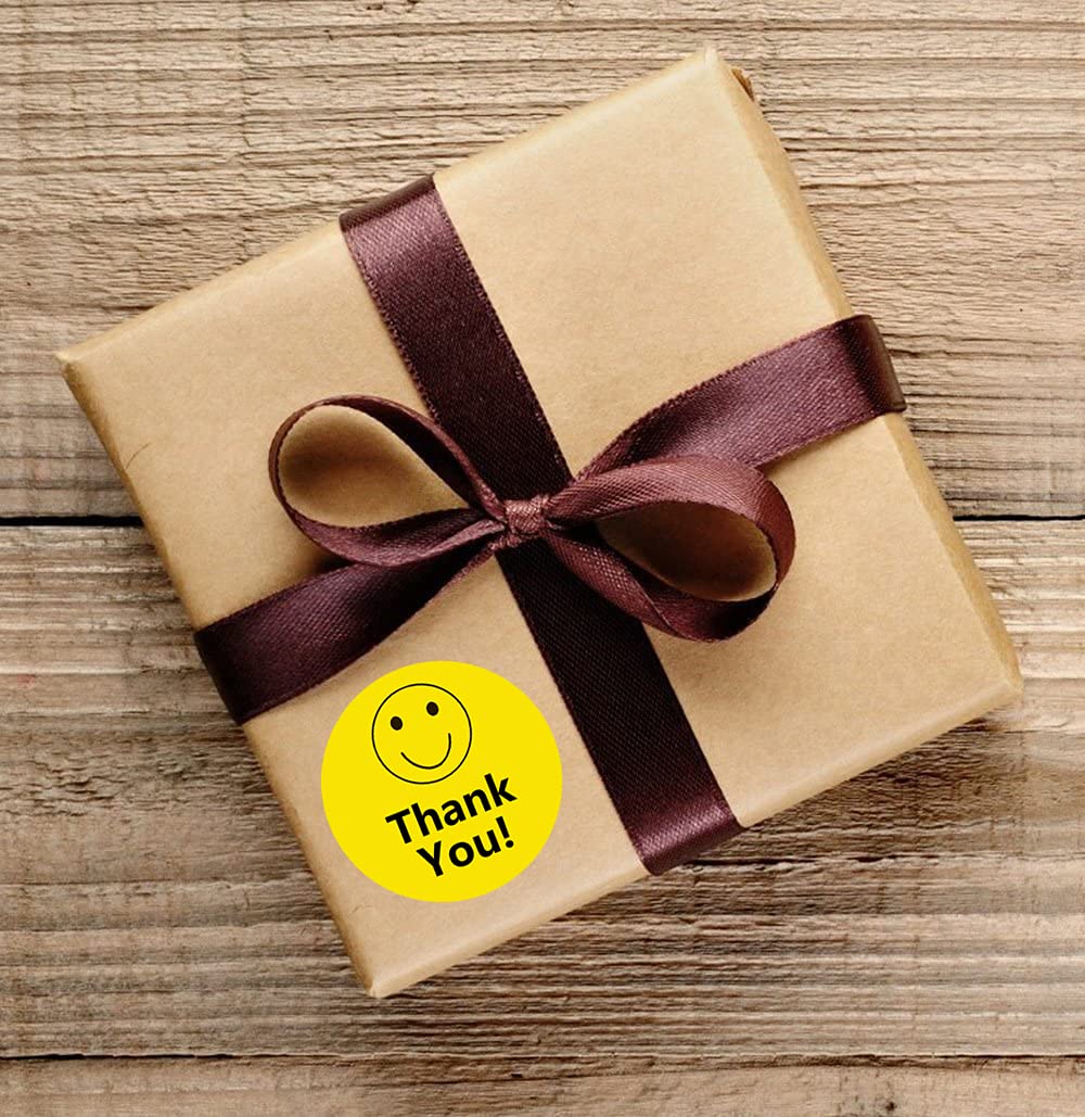 Smile Thank You Stickers,Yello - Label Sticker Round 评论和价格
