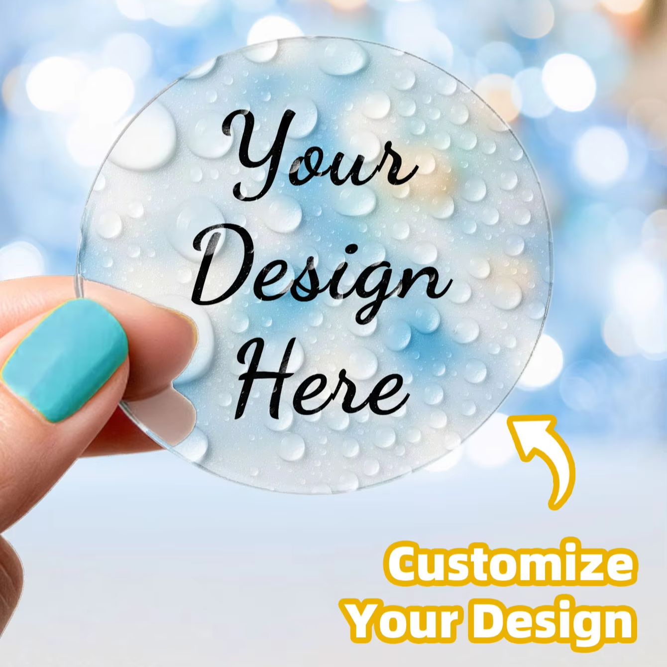 1/50/100PCS Custom Round Water - Label Sticker Round 评论和价格