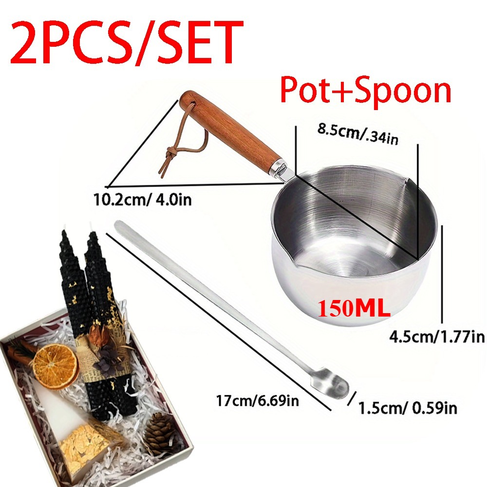 2PCS/SET Wood Handle Wax Melti - Candle Making Workshop 评论和价格